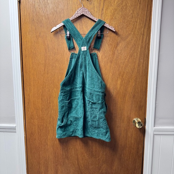 Faherty York Corduroy Ribbed Overall Dress Sleeveless Mini Spruce Green XS - Picture 13 of 14